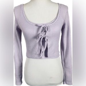 NWT Urban Vine Waffle Knit Tie Crop Top
